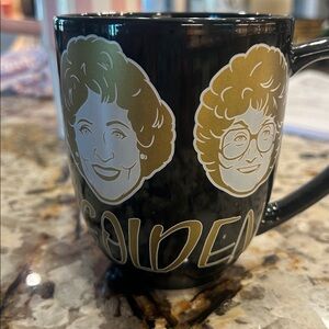 Golden Girls Black Ceramic Mug with Iconic Faces